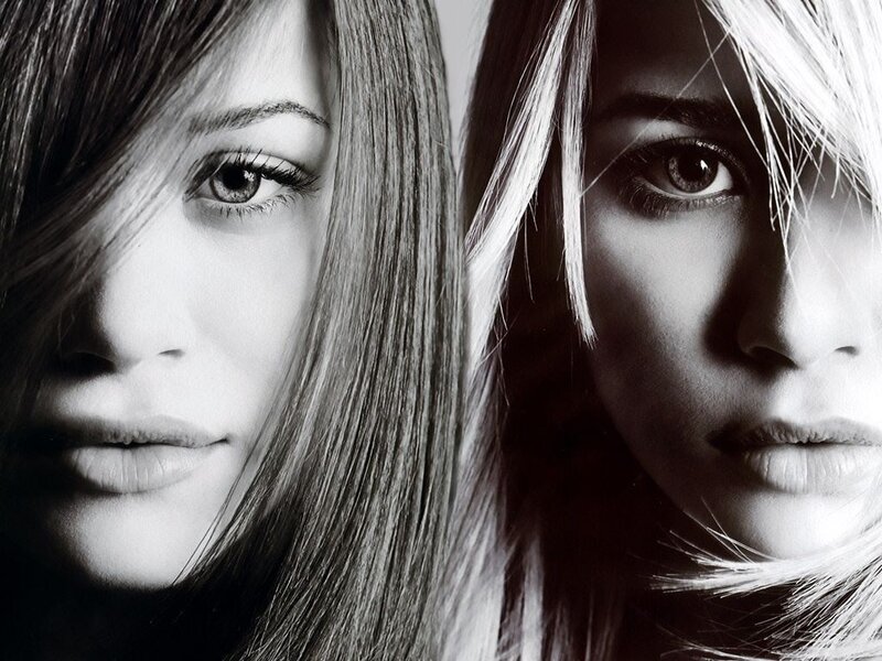 two women in black and white