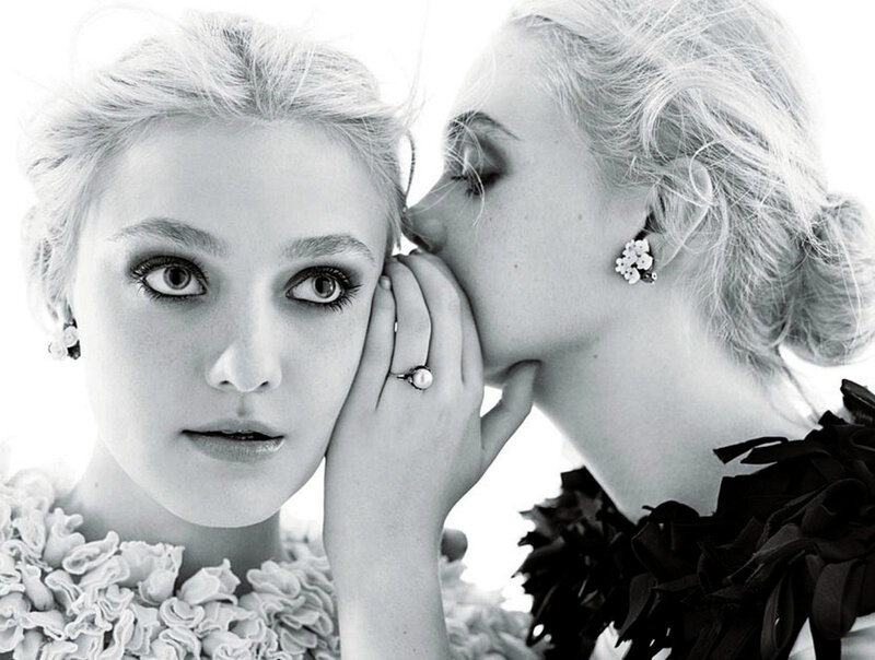 Two Women in Black and White — Dramatic, Photograph