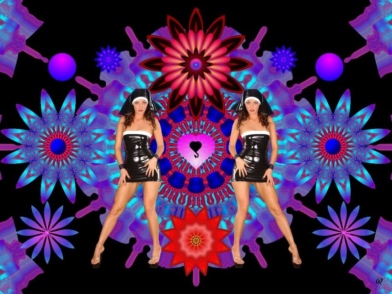 Two Women in Black Dresses — Psychedelic