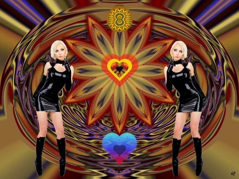 Two Women in Black Outfits — Dramatic, Digital Art