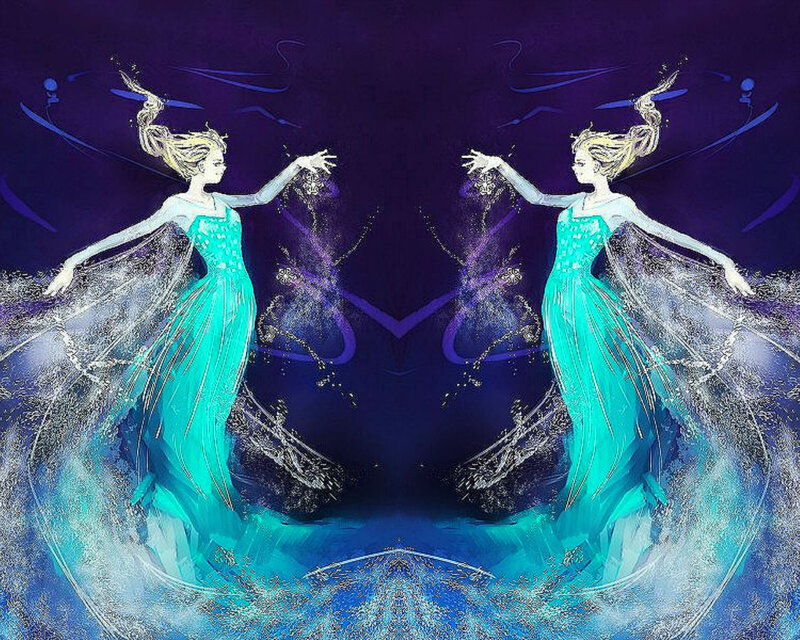 Two Women in Blue Dresses — Magical