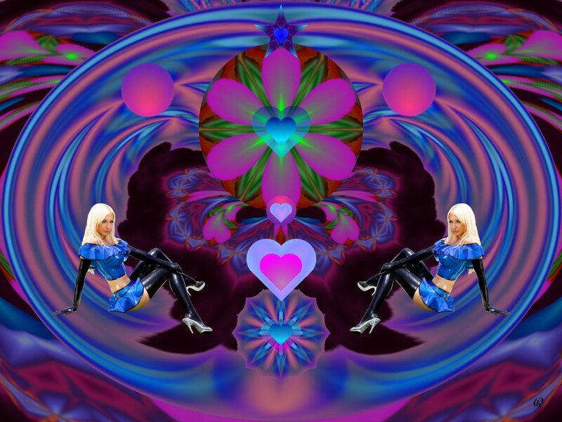 Two Women in Blue Outfits — Psychedelic