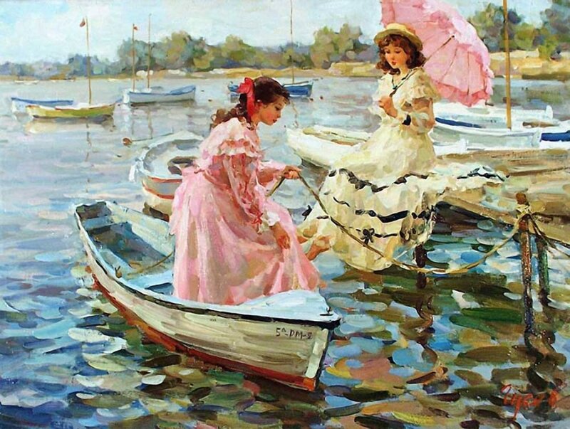 Two Women in Boats