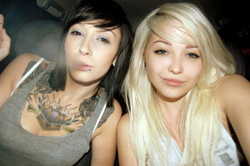 Two Women in Car — Gray