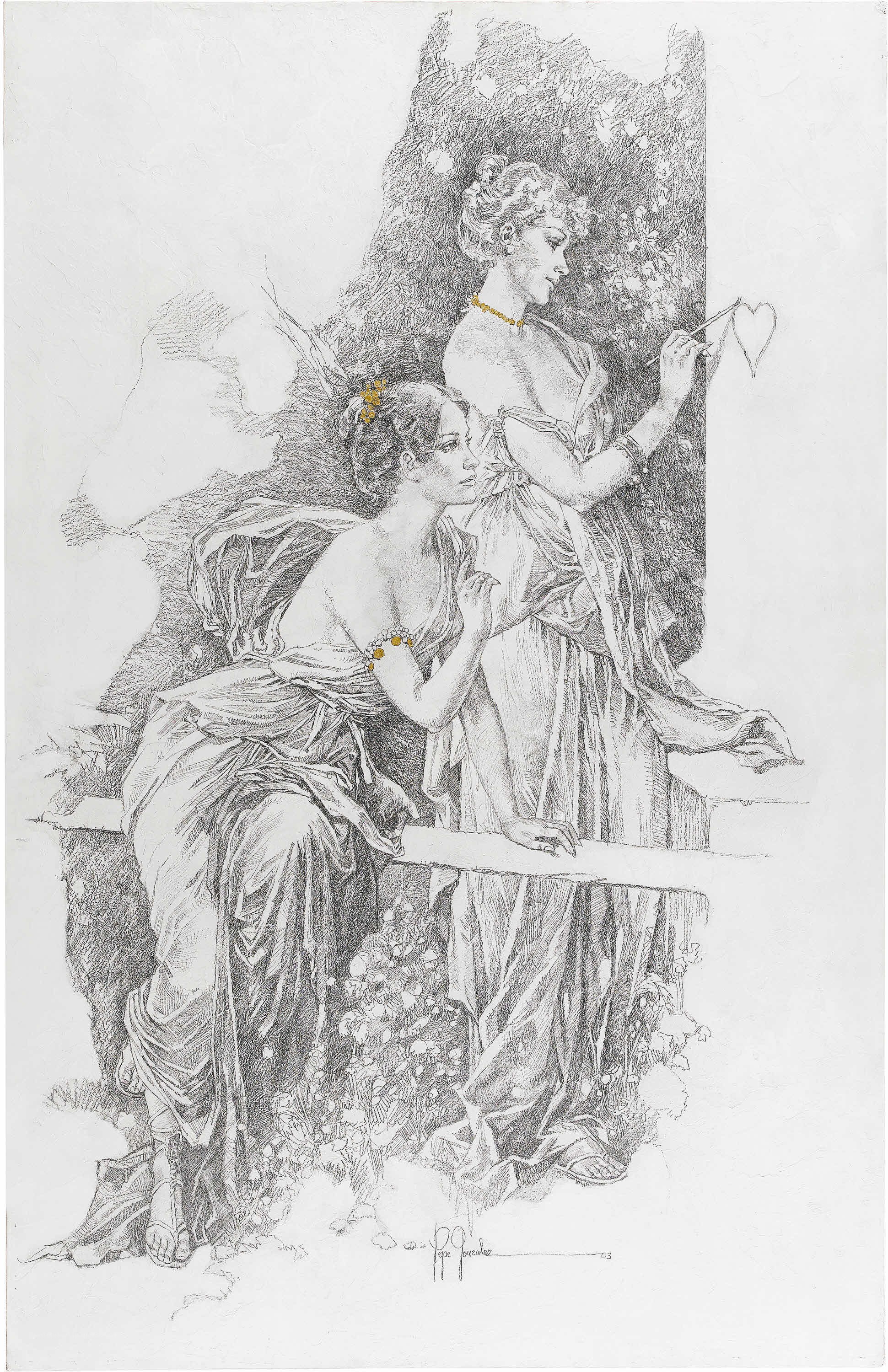 Two women in classical attire