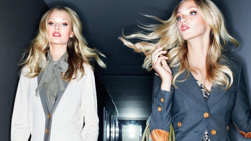 Two Women in Coats — Black