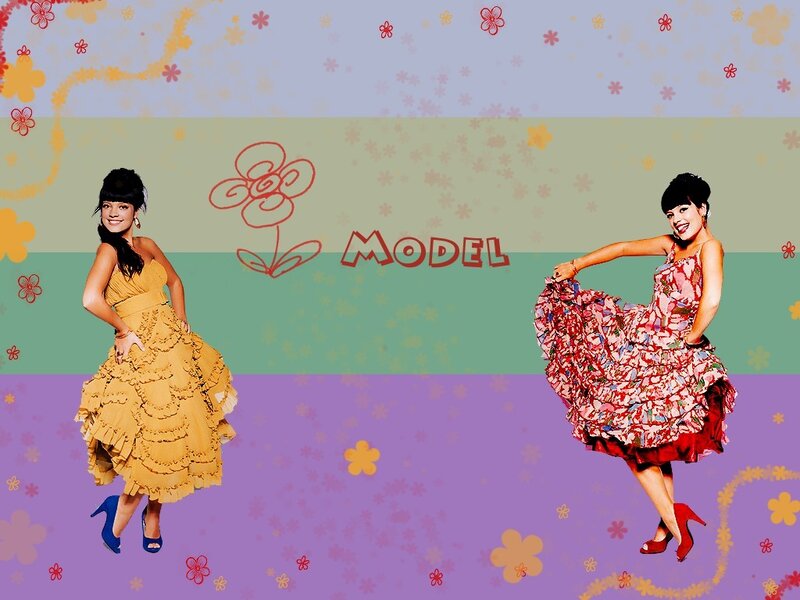 Two women in colorful dresses