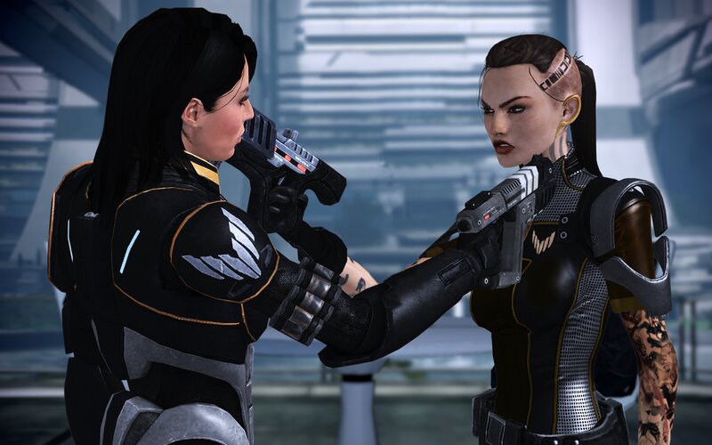 Two Women in Combat Gear