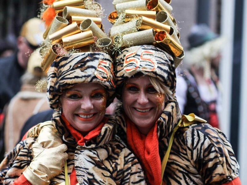 Two Women in Costumes — Black, Festive