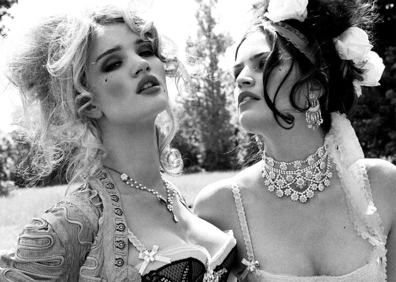 Two Women in Costumes — Black