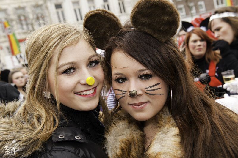 Two Women in Costumes — Brown
