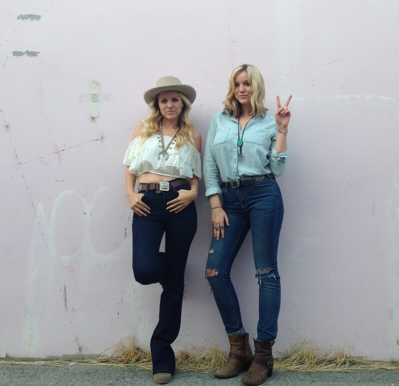Two Women in Cowboy Attire — Blue