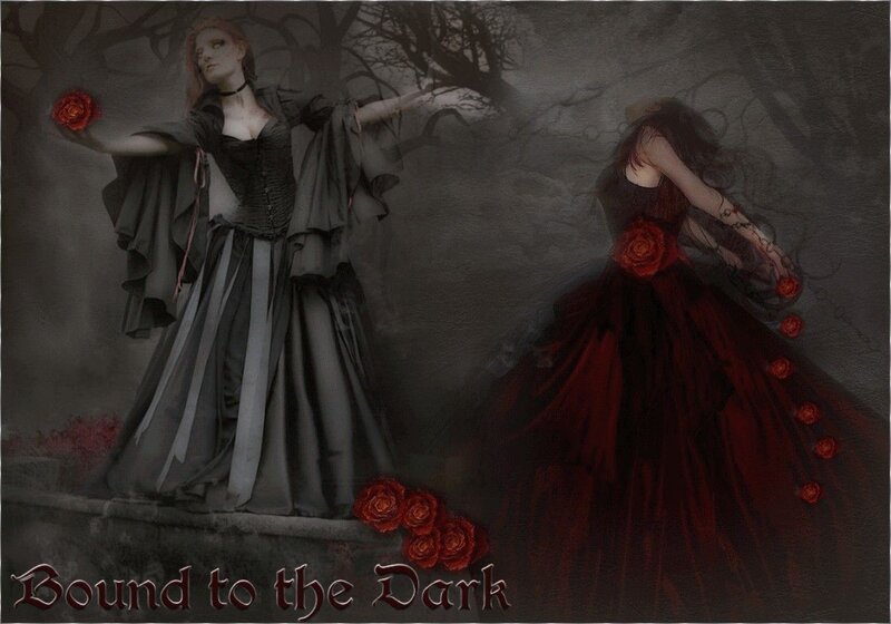Two Women in Dark Dresses — Black, Dramatic