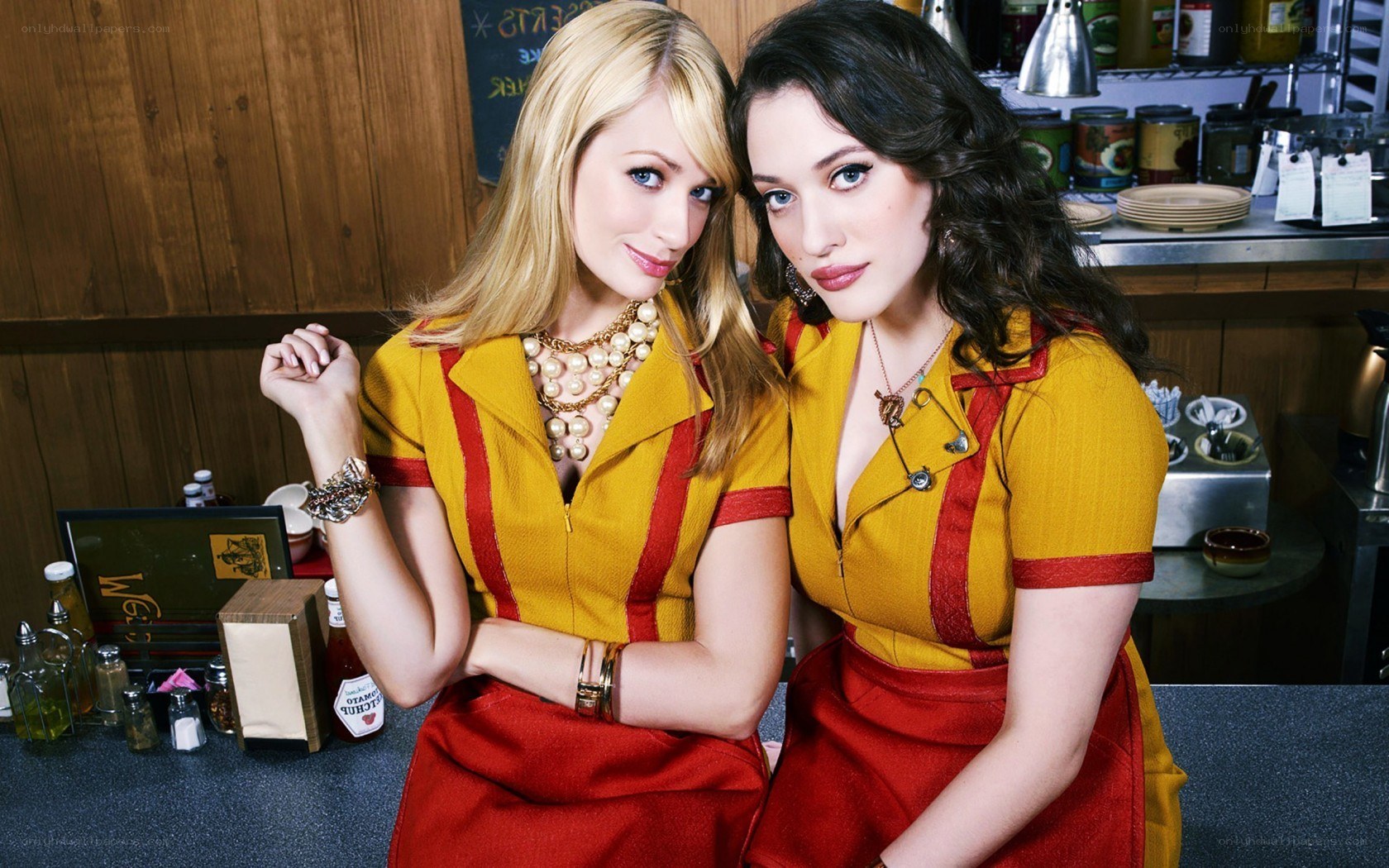 Two women in diner uniforms