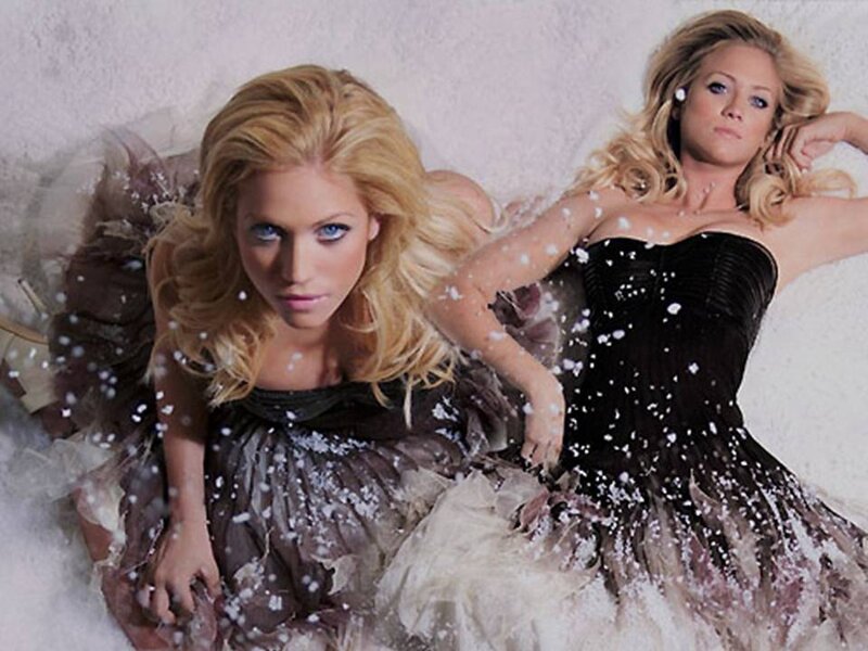 Two Women in Dresses — Black, Dramatic