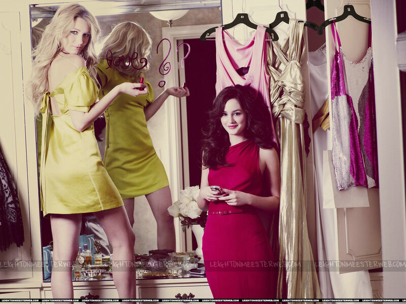 Two Women in Dresses — Yellow