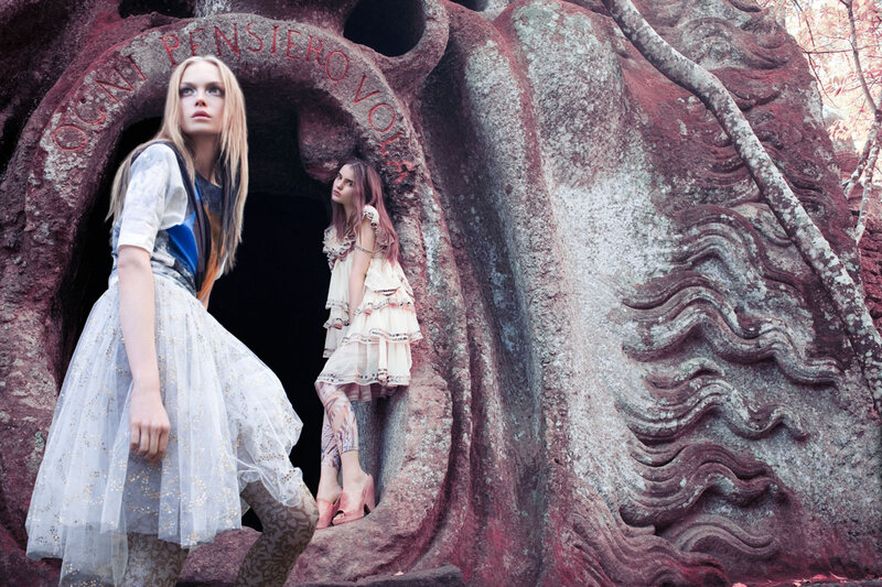 Two Women in Fantasy Attire — White