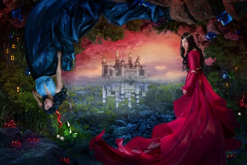 Two Women in Fantasy Setting — Red