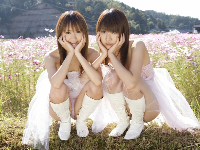 Two Women in Field — Pink