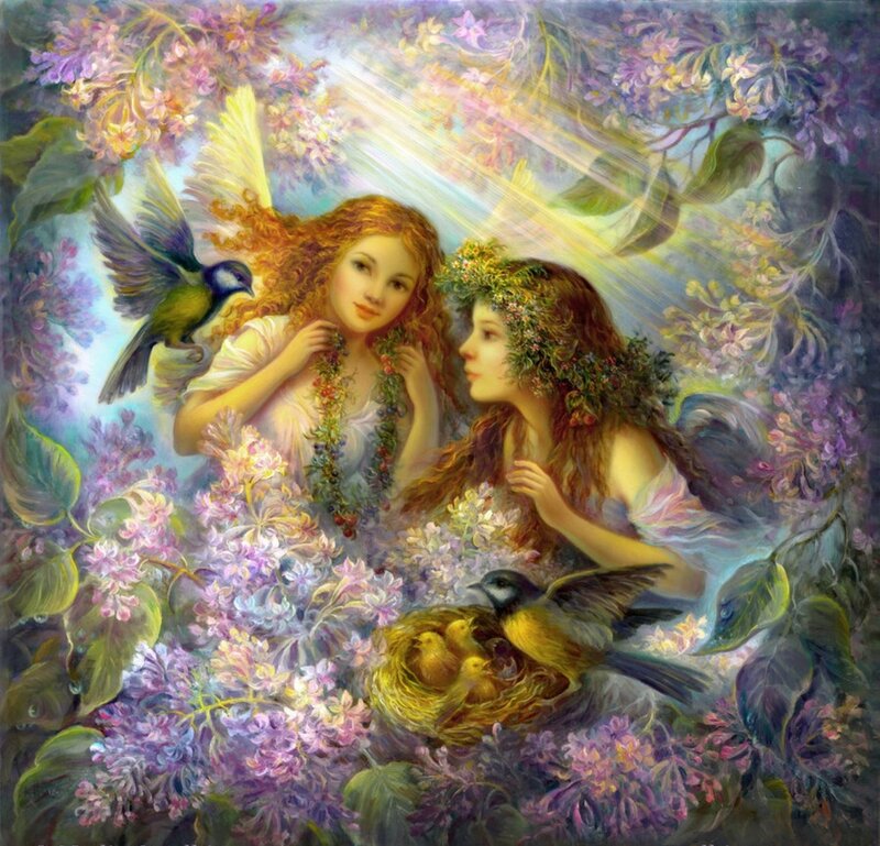Two Women in Flowers