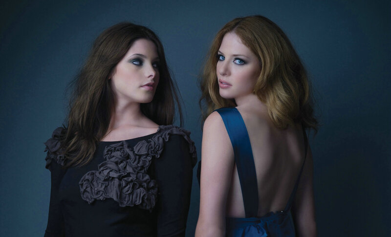 Two Women in Formal Wear — Blue