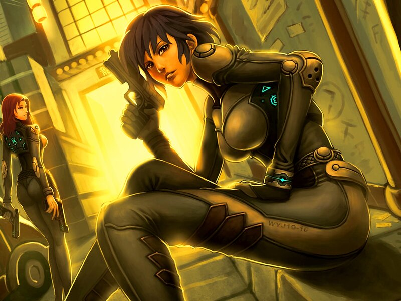 Two Women in Futuristic Armor