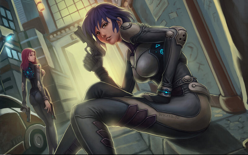 Two Women in Futuristic Suits