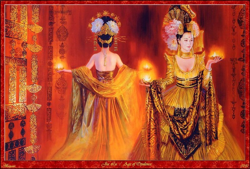 Two Women in Golden Robes