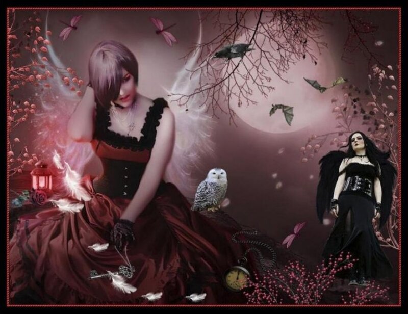 Two Women in Gothic Attire — Black