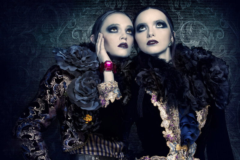 Two Women in Gothic Costumes