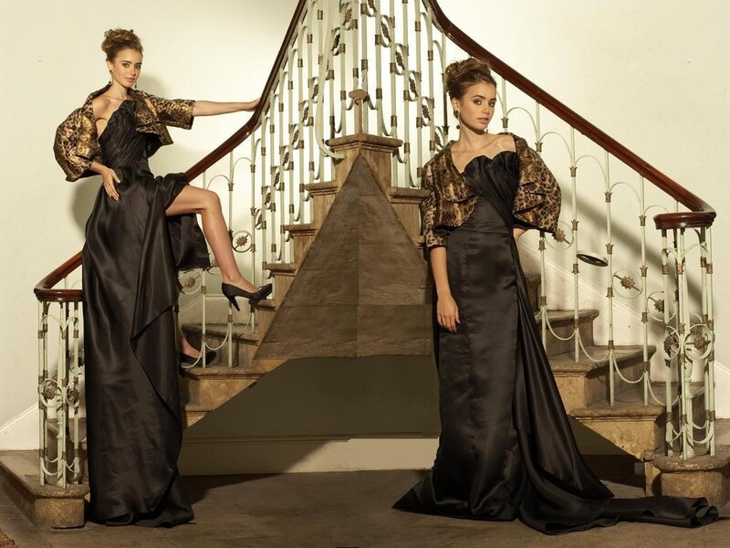 Two Women in Gowns — Black, Dramatic