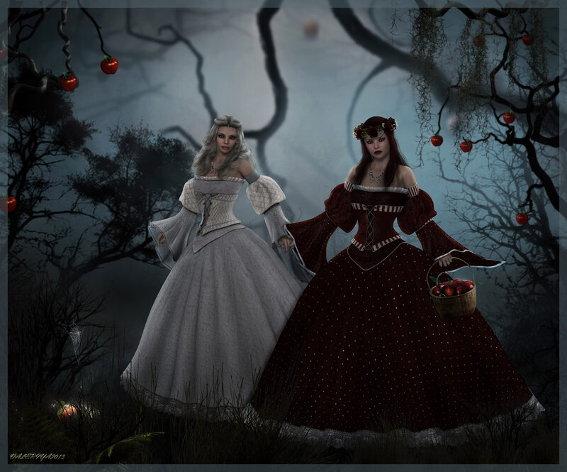 Two Women in Gowns — Gray