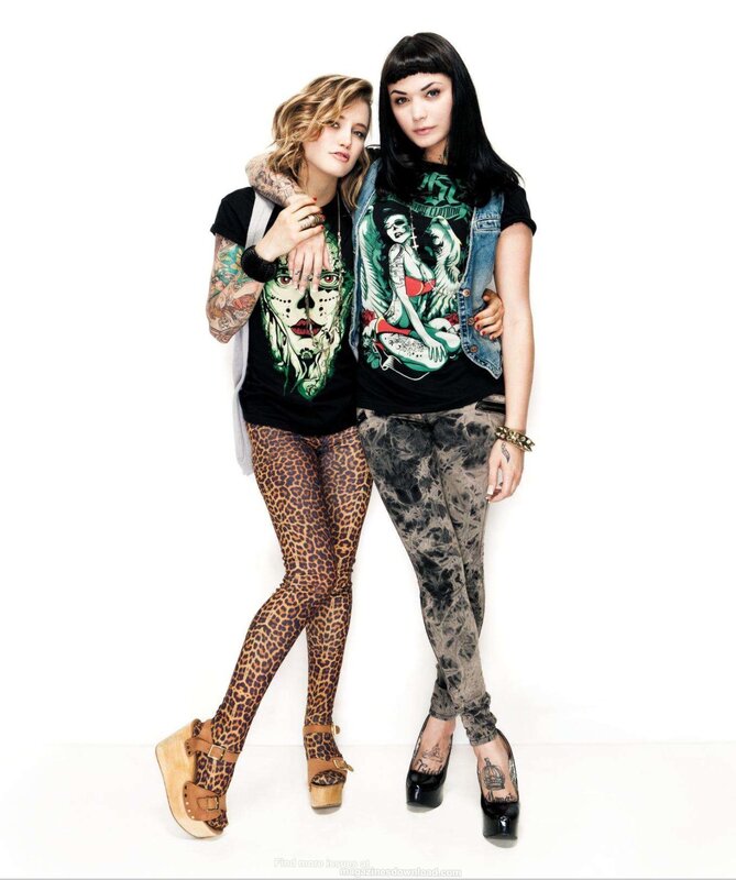 Two women in graphic tees