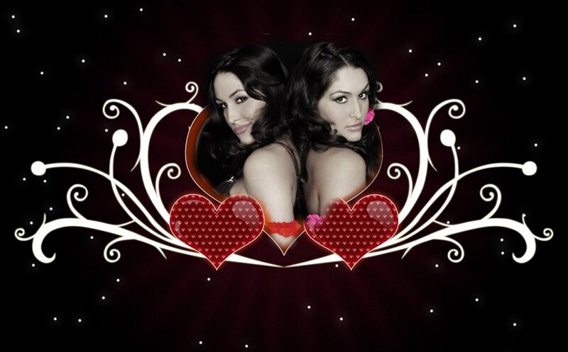 Two women in heart frame