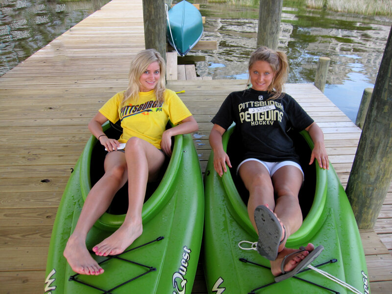 Two Women in Kayaks
