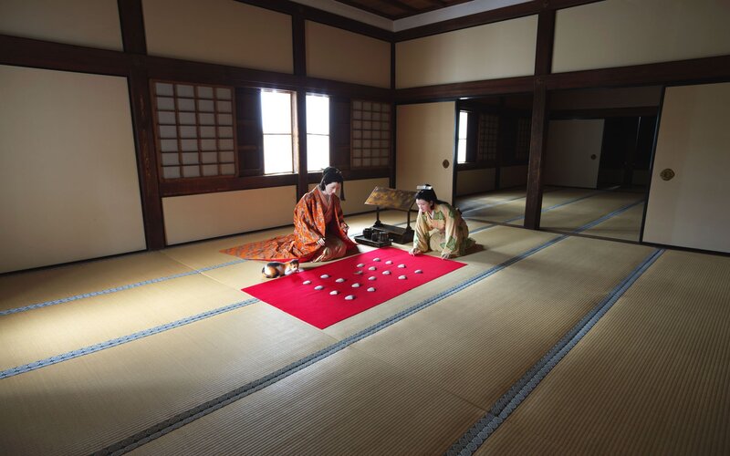 Two Women in Kimonos — Beige