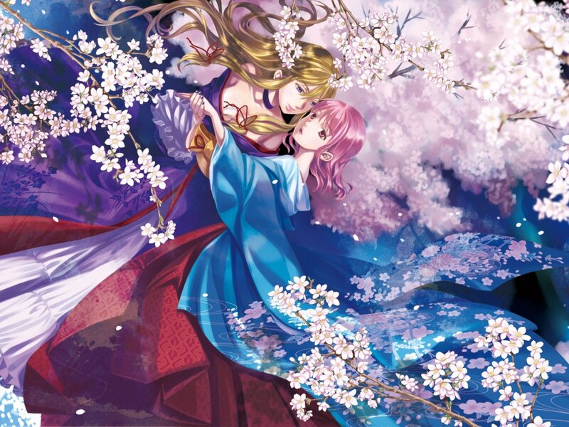 Two Women in Kimonos — Blue, Serene
