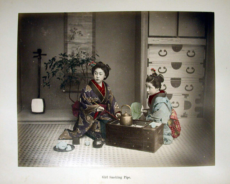 Two Women in Kimonos — Brown, Serene