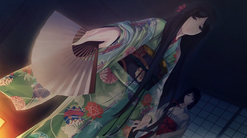 Two Women in Kimonos — Green