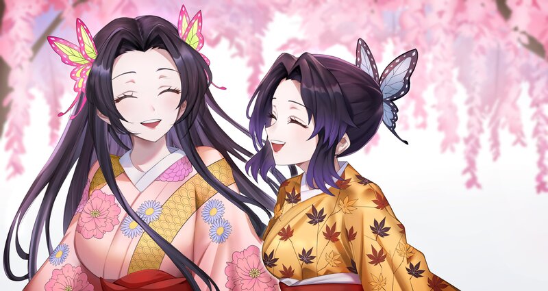 Two Women in Kimonos — Pink