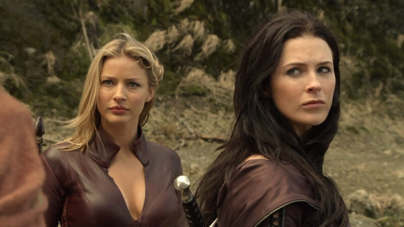 two women in leather armor