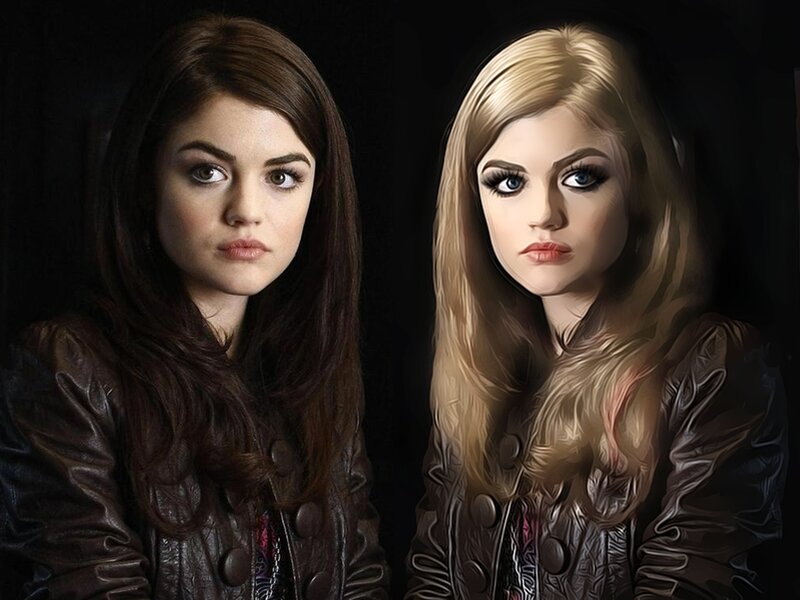 Two Women in Leather Jackets — Black, Dramatic