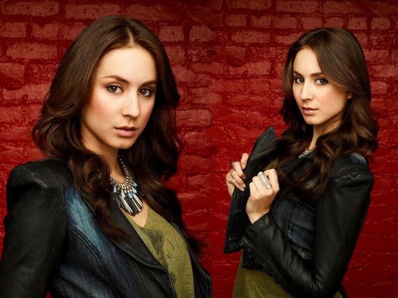 Two Women in Leather Jackets — Red