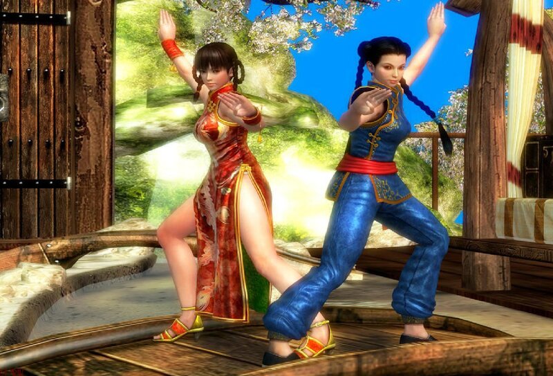Two Women in Martial Arts Poses