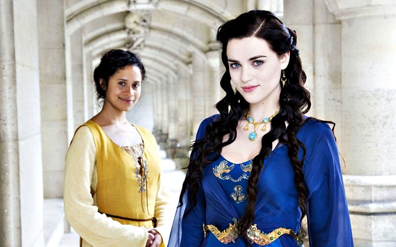 Two Women in Medieval Dresses
