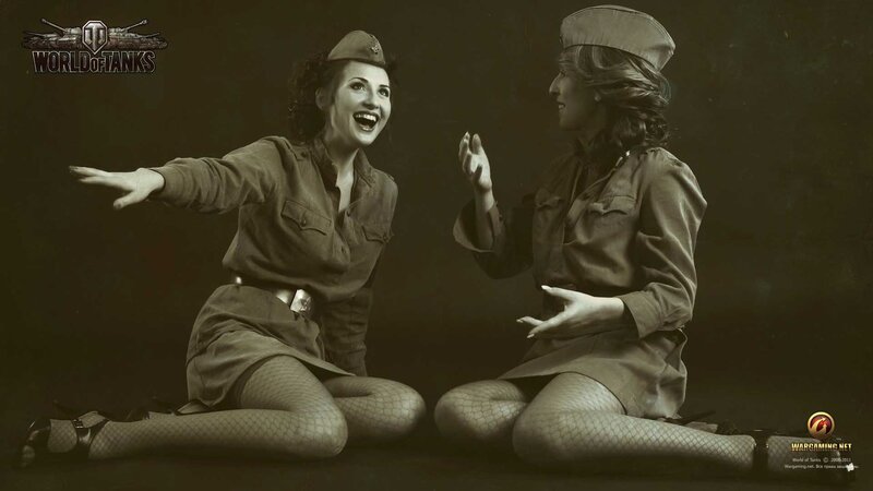 Two Women in Military Uniforms — Brown