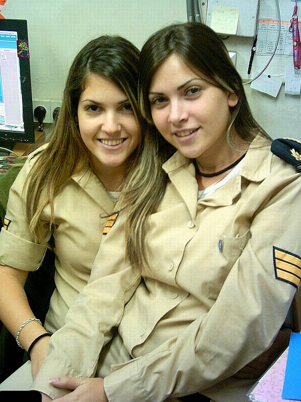 Two women in military uniforms