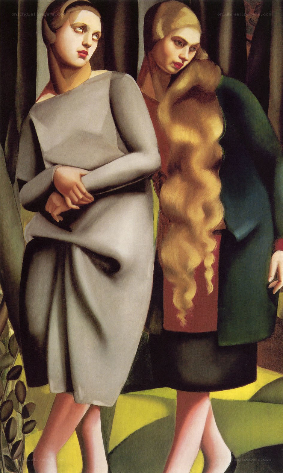 Two Women in Modern Dresses
