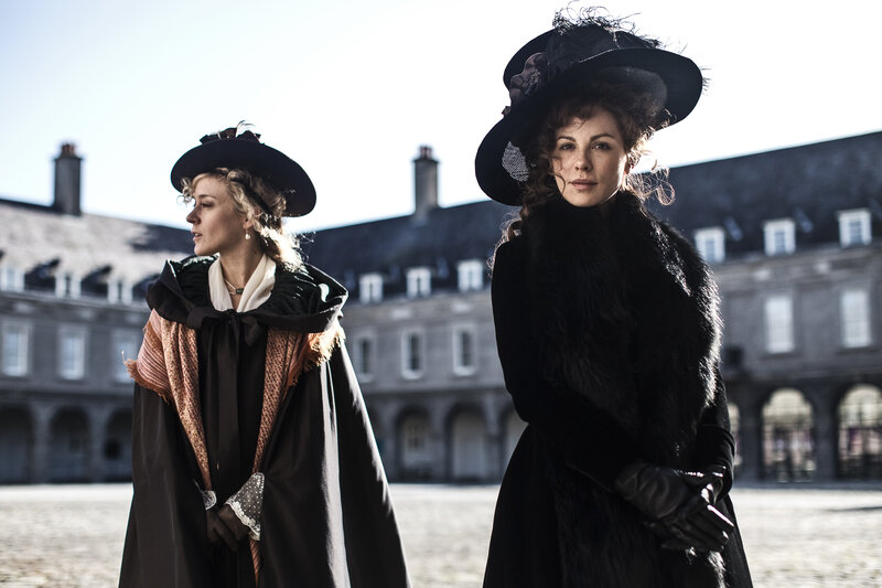 Two women in period attire