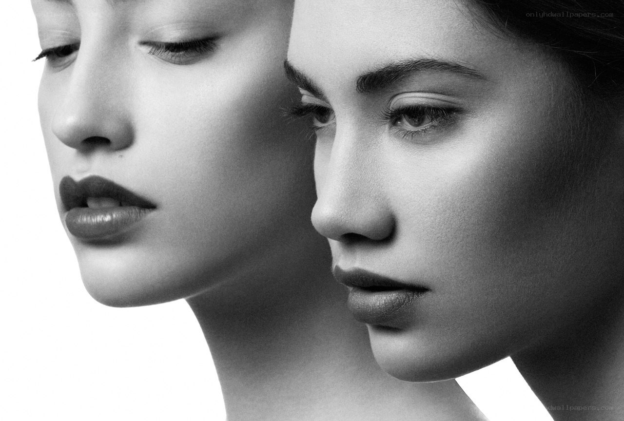 two women in profile